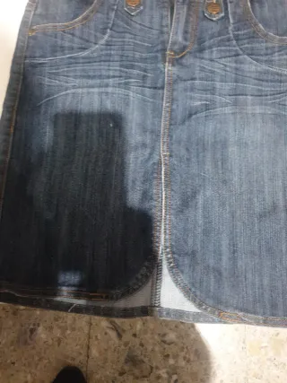 Falda vaquera corta Blanco mujer