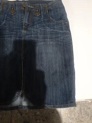 Falda vaquera corta Blanco mujer