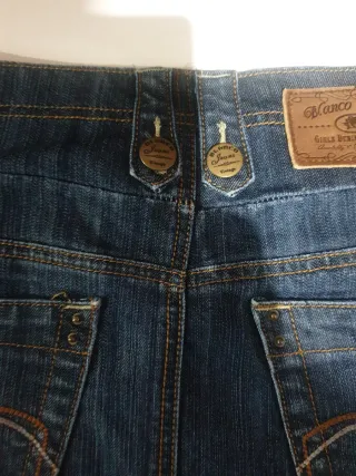 Falda vaquera corta Blanco mujer