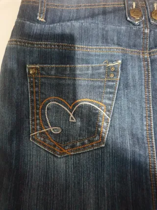 Falda vaquera corta Blanco mujer