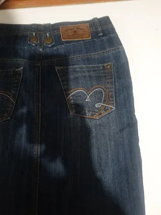 Falda vaquera corta Blanco mujer