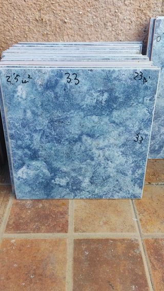 Baldosas azules efecto mármol (33x33)