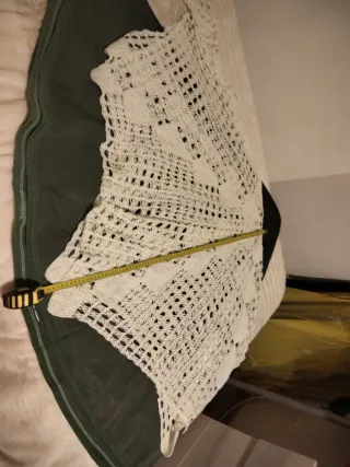 Funda mesa redonda verde 1m 80 ganchillo