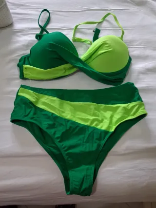 Costume da bagno 2 pezzi donna verde/giallo
