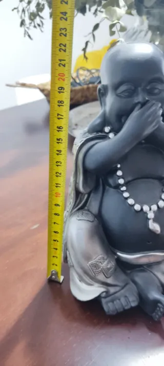 Figura Buda Negro y Plateado