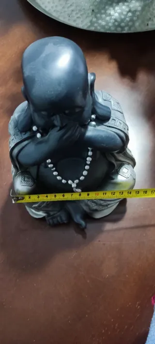 Figura Buda Negro y Plateado