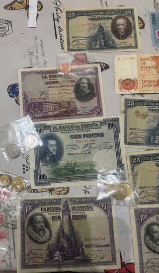 Lote Billetes y Monedas Colección
