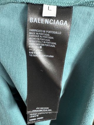 Camiseta Balenciaga Logo Teal