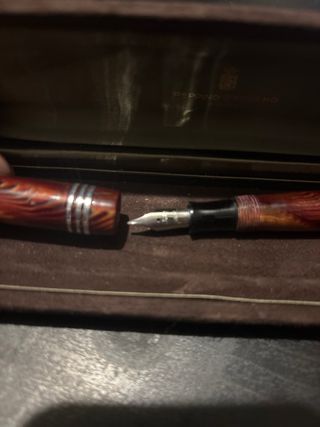 Penna stilografica legno e argento