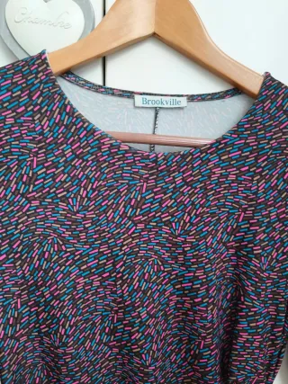 Vestido Brookville estampado manga larga