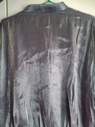 Chaqueta Bomber Zara Gris Metalizado Talla XL