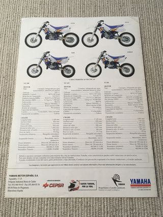 Catálogo Yamaha YZ 1994