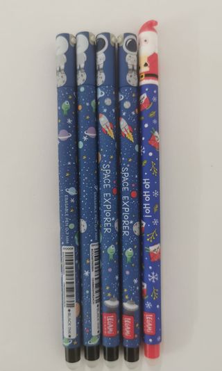 Lotto 5 penne Legami:4 Astronauta + 1 Babbo Natale