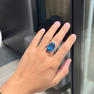 Anillo London Blue Natural Plata 925