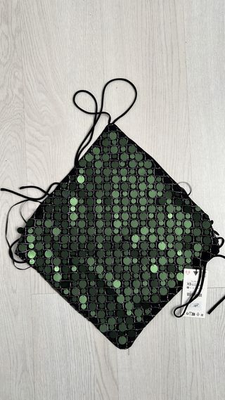 Top verde lentejuelas zara