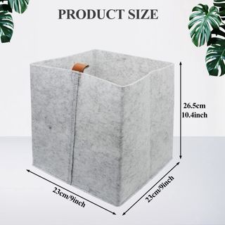 2 Cestas Fieltro Almacenamiento Gris