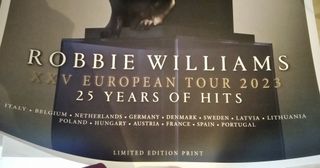 Robbie Williams Poster XXV European Tour 2023