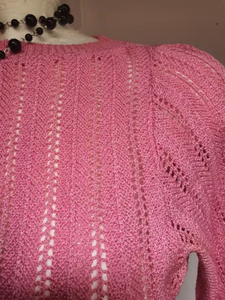 Maglione rosa maglia traforata tg 42 /M