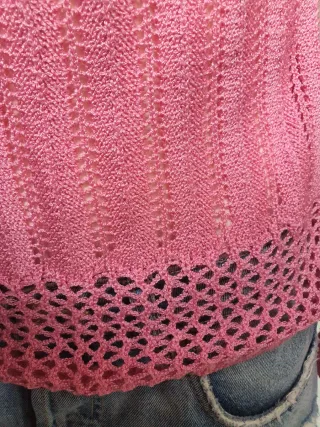 Maglione rosa maglia traforata tg 42 /M