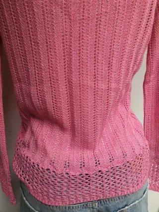 Maglione rosa maglia traforata tg 42 /M