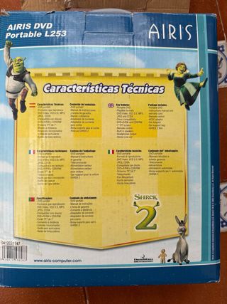 Reproductor DVD Portátil Airis y 6 películas Dvds