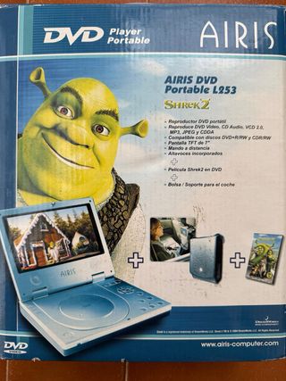 Reproductor DVD Portátil Airis y 6 películas Dvds