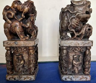 Coppia Sigilli Antichi Cani di Fu Orientali