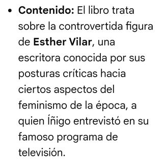 Libro: La "Bomba" Esther Vilar