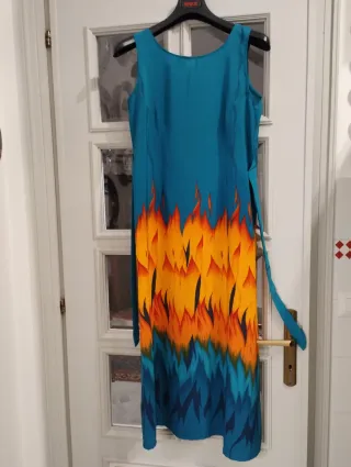 Vestito lungo seta fiamme