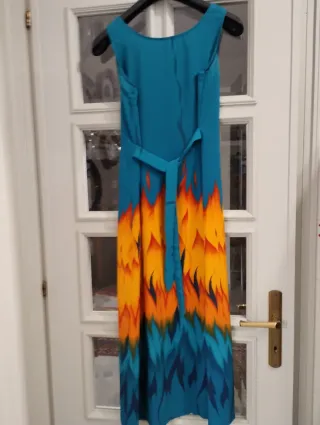 Vestito lungo seta fiamme