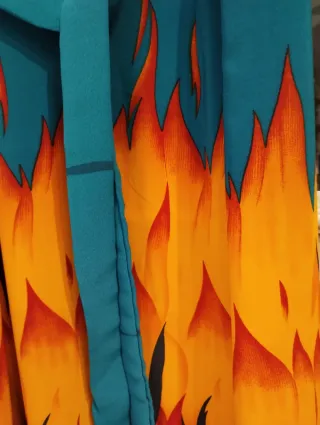 Vestito lungo seta fiamme