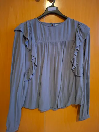 Blusa Mango Teen Azul Nueva