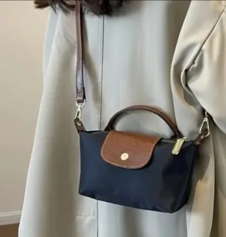 Mini bandolera negro y camel