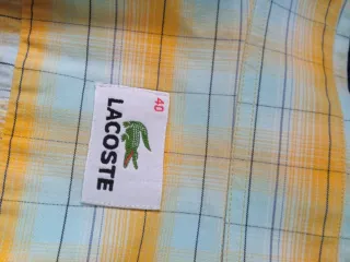 Camisa de cuadros Lacoste verde agua y amarilla