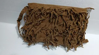 Borsa marrone con frange vintage
