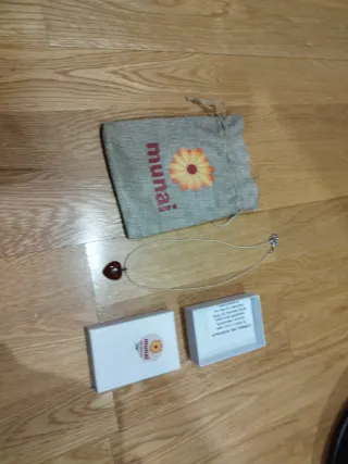 Collar piedra cornalina corazón munai