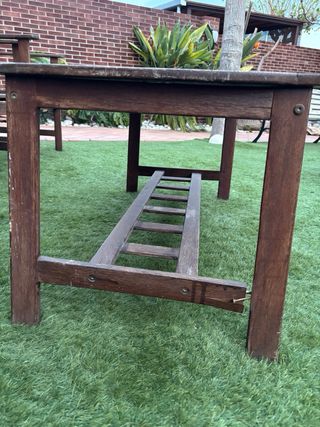 Conjunto teka, 1 banco de dos plazas y 2 sillones