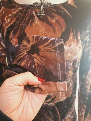 Vestito velluto floreale anni 70