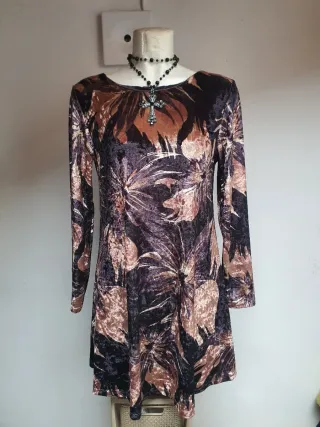 Vestito velluto floreale anni 70