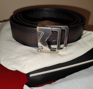 Cintura Montblanc Pelle Marrone Sfumato