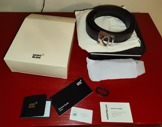 Cintura Montblanc Pelle Marrone Sfumato