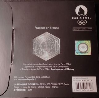 Moneda Plata 10€ Hexagonal JJOO París