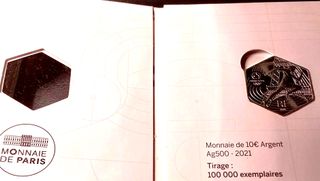 Moneda Plata 10€ Hexagonal JJOO París