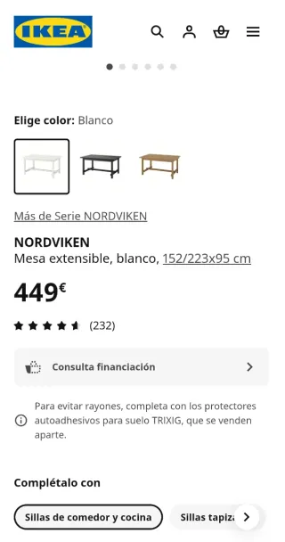 Mesa extensible NORDVIKEN Ikea
