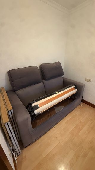 Sofá Cama Gris 2 Plazas Plegable