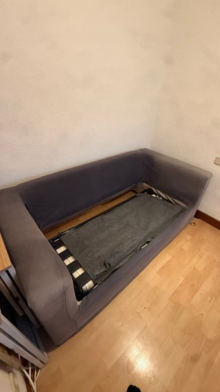 Sofá Cama Gris 2 Plazas Plegable