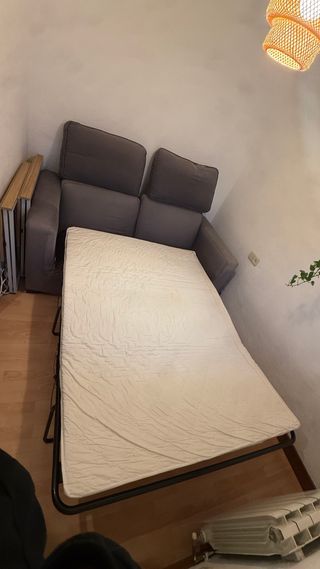 Sofá Cama Gris 2 Plazas Plegable
