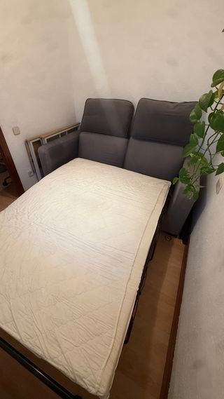 Sofá Cama Gris 2 Plazas Plegable