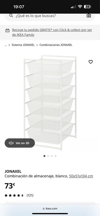 Estructura JONAXEL con 6 cestas. Cajonera