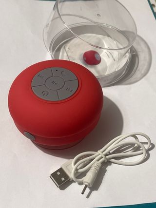 Altavoz Bluetooth Ventosa Baño Rojo